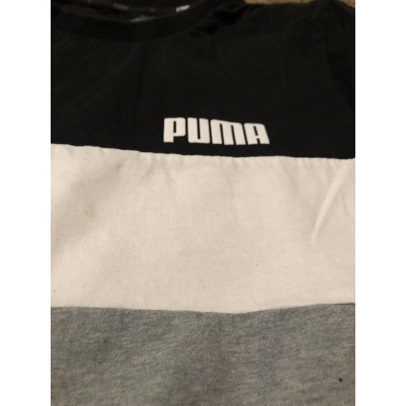 Puma Boys XL Cotton T Shirt Casual Striped R2 - Picture 3 of 7